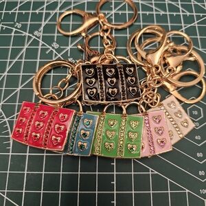 Colorful Heart Purse Charm Keychain